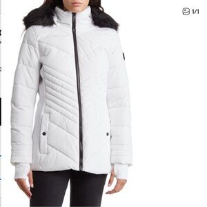 Michael Kors White Quilted Puffer Jacket